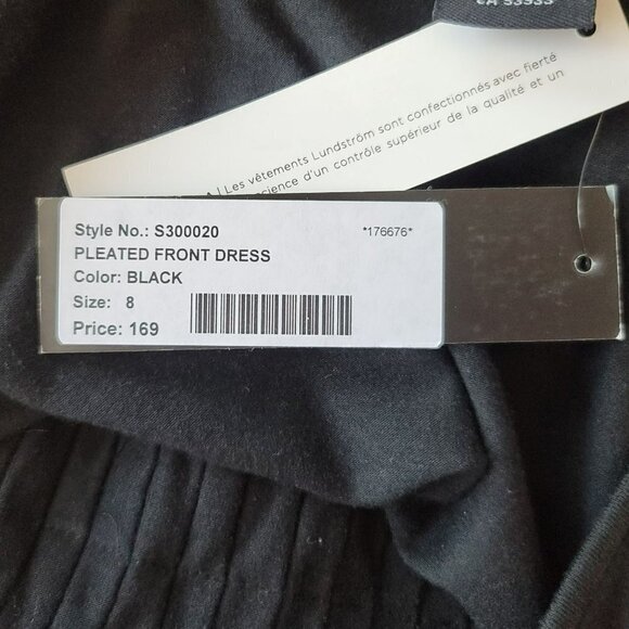 NWT Lundstrom Black Semi-Pleated Dress Womens 8 - Picture 10 of 11
